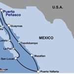 Proposed destinations shown along cruise ship's route (photo courtesy of Sandy Beach Resorts)